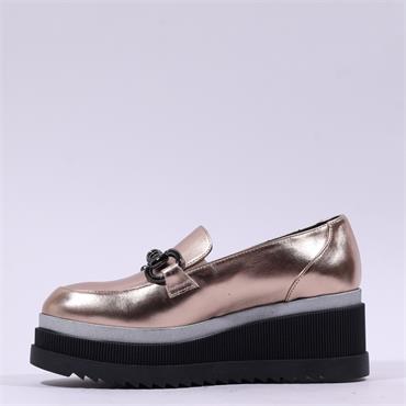 Marco Moreo Stockholm Platform Link Shoe - Gold Metallic